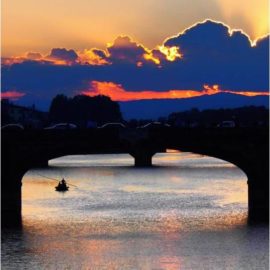 Sull’Arno al tramonto.